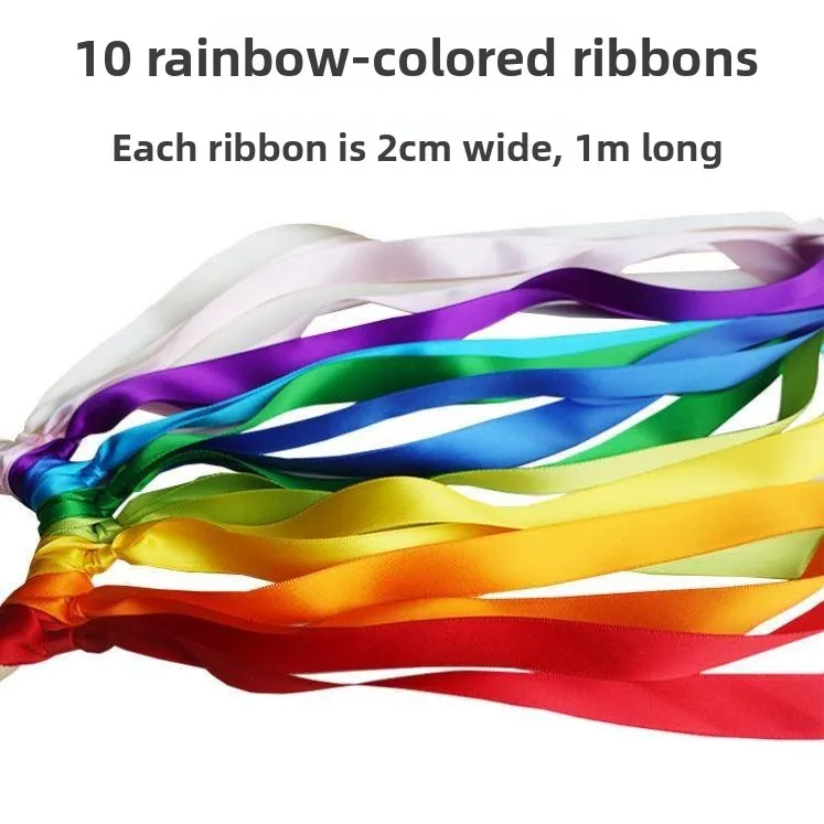  Silk Ribbon Early Education Montessori Baby Play Teaching Aids Satin Dance Hand Bracelet Music Rhythm Visual