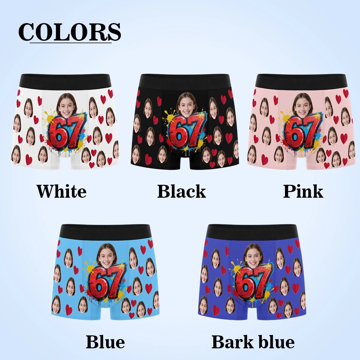 67 Personalized Face Photo Underwear Custom Heart Boxer Briefs Custom Men Valentine's Day Gift For Husband Anniversary