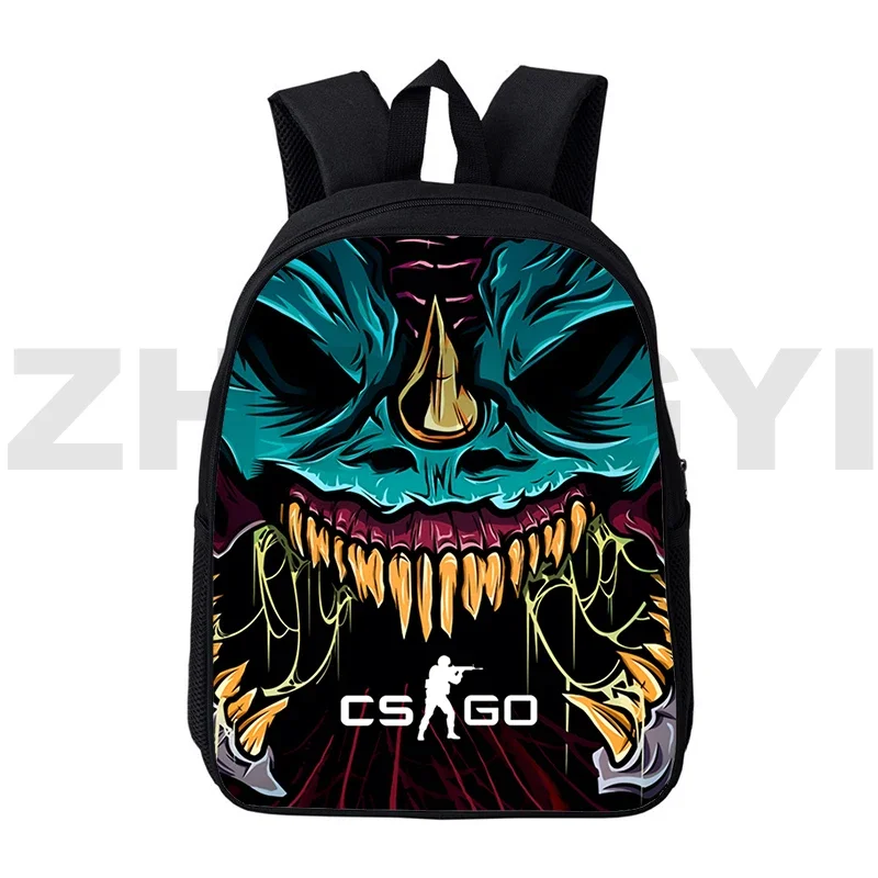 Shooting War Game CS GO 3D Print Backpacks Classic Gun CSGO School Backpack for College Students 12/16 Inch Mens Anime Back Pack