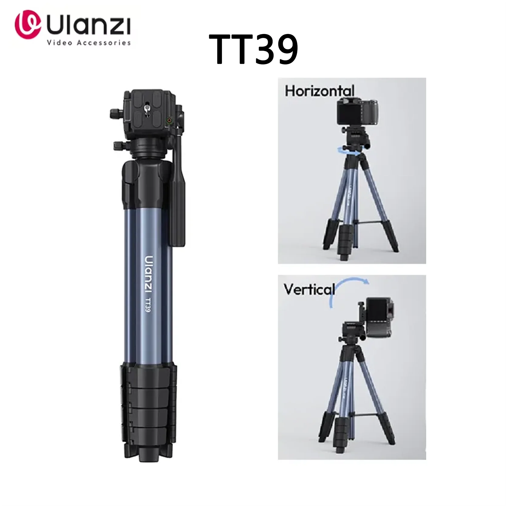 

Original Ulanzi TT39 Tripod Aluminum Alloy Load Capacity Quick Release Plate 360° Panoramic Head Lightweight Foldable Vlogging