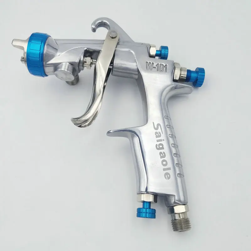 W-101G/S Polished Pot Paint Gun, Pneumatic High Atomization Topcoat Spray Gun, Special Spray Gun for Automobile Tools