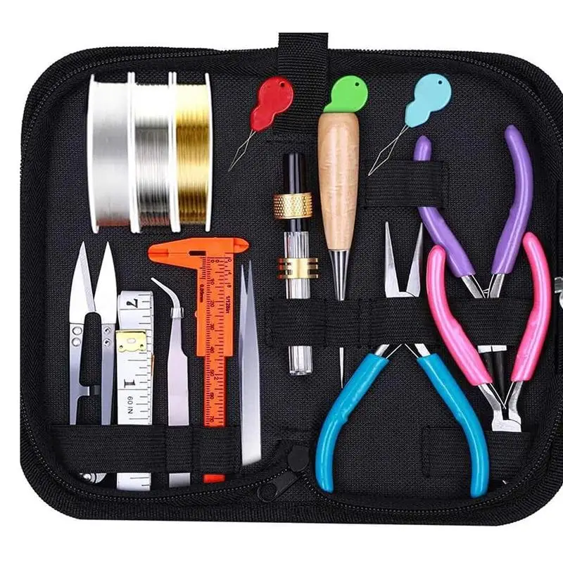 1Set Jewelry Making Supplies Kit with Jewelry Tools Jewelry Copper Wires Thread Jewelry Findings for Jewelry Repair and Beading