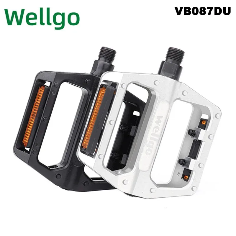 MTB WELLGO Double DU-VB087 Pedal Mountain Bike Bearing pedals Bicycle Anti-skid Treadle Accessories Aluminum Alloy Parts