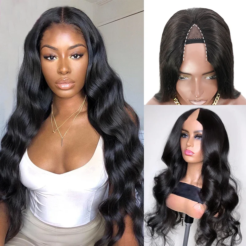 30 34 Inch V Part Wig Human Hair No Leave Out Thin Part Malaysian Loose Body Wave Wig Remy Human Hair Wigs for Women U Part Wig