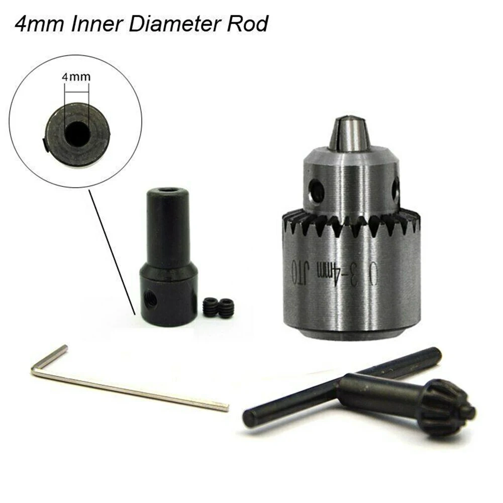 1 Set Mini Drill Chuck Key 0.3-4mm Taper Mounting Lathe Chuck Mini Drill Rig Motor Connecting Rod Sleeve