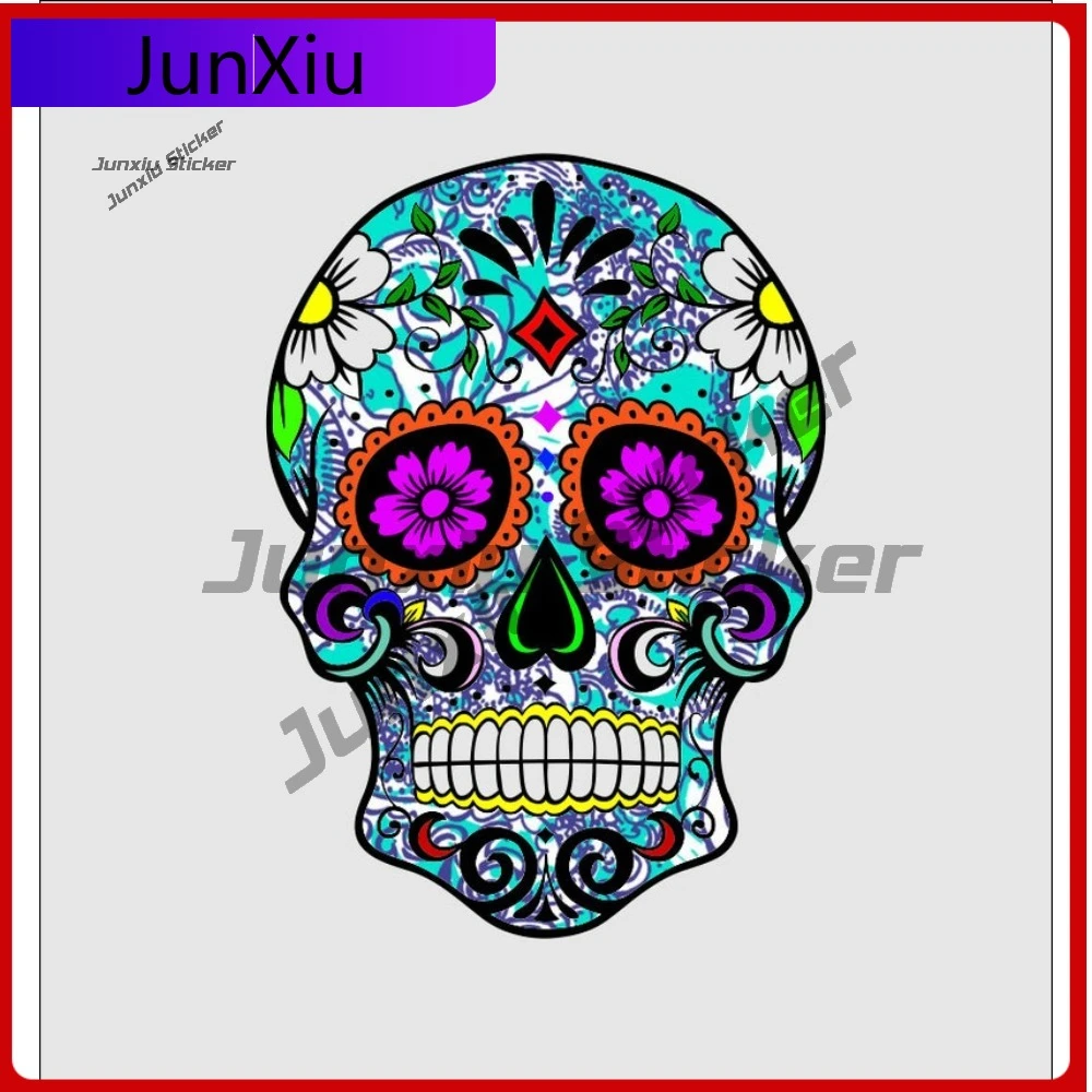 

Sugar Skull Vinyl Sticker Waterproof PVC Decorations For Cars Trucks Laptop Bumper Windshield Windows Laptop Rv Camper Water