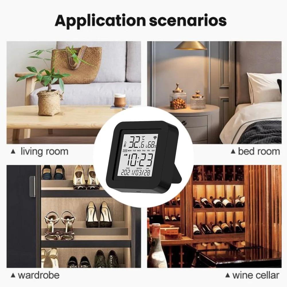 For Smart WiFi Thermometer and Hygrometer with Year Long Data Storage and Infrared Remote Control for For Smart Home Use