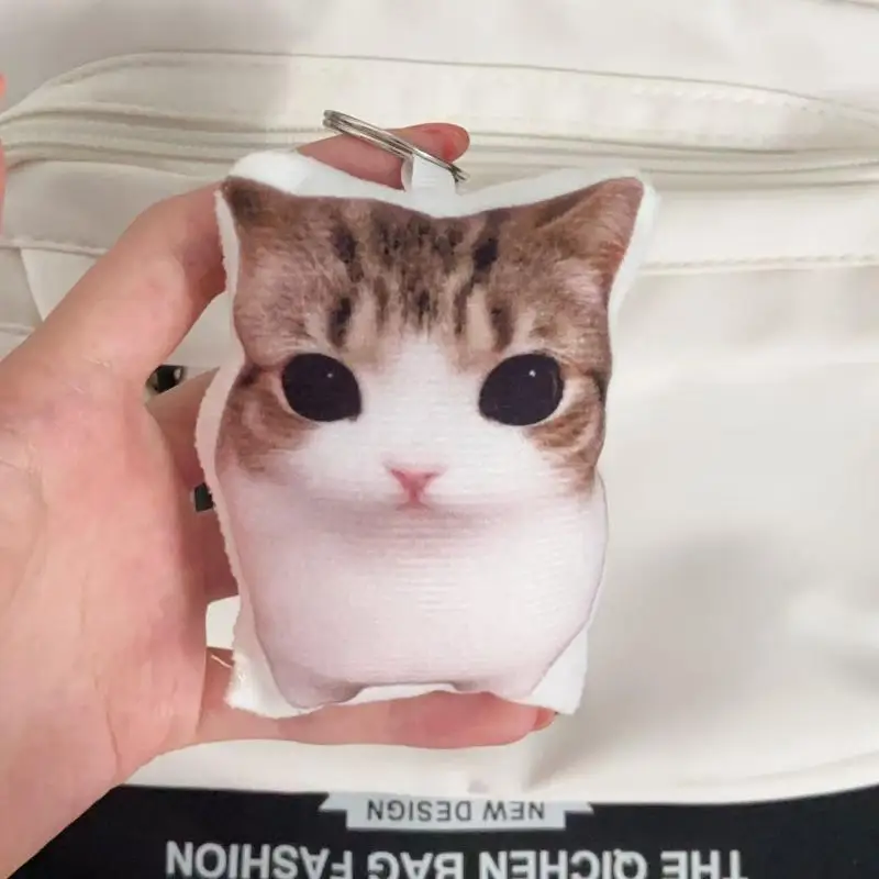 Funny Talking Plush Cat Voice Keychain Squeeze Sound Stress Relief Portable Bag Pendant OMG Cat Gift
