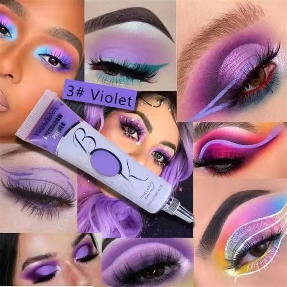 Crema Base de sombra de ojos colorida, corrector de ojos a prueba de sudor de larga duración, imprimación de sombra de ojos líquida sedosa resistente al agua, maquillaje de ojos