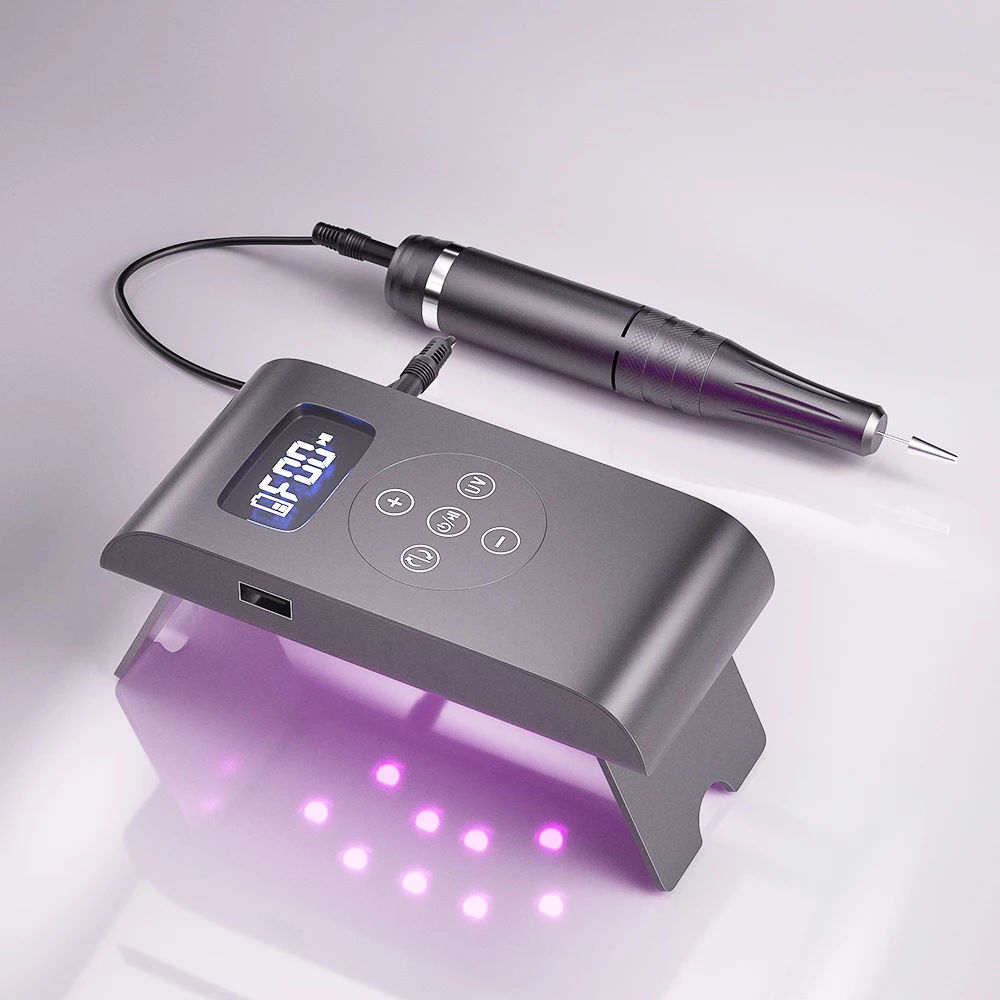 2 in 1 35000RPM Rechargeable Nail Machine UV Lamp Nail Dryer Drill Machine Electric lFile LED Display Manicure Machine