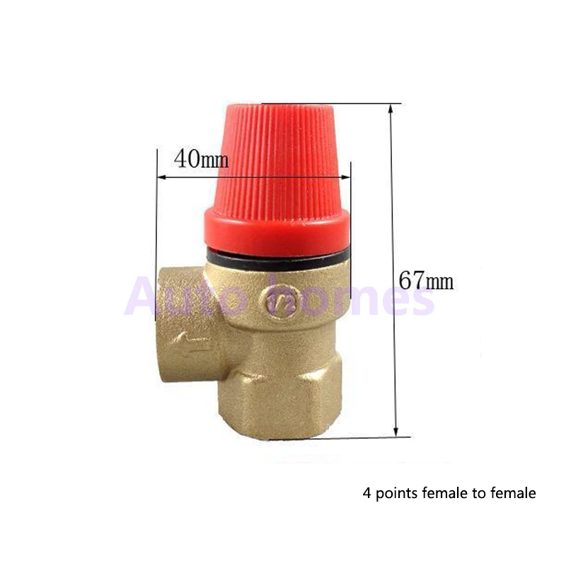 Brass 1/2 and 3/4 inside and outside wire live three-way solar angle valve water heater safety valve tap water leak