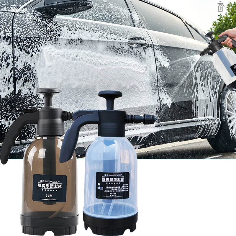 

2L Hand-held Car Wash Foam Watering Can Air Pressure Sprayer Plastic Disinfection Water Bottle Auto Cleaning Accessories