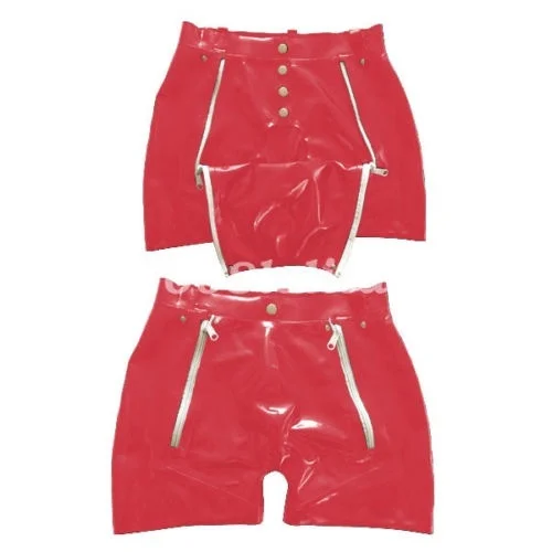 Latex Heren Cosplay Shorts Boxer Met Gat Rits Party