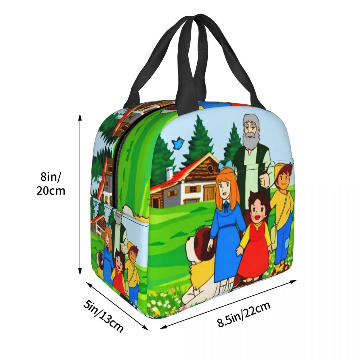 Alps Mountain Heidi Peter And Grandpa Lunch Bag Warm Cooler Thermal Insulated Lunch Box for Women Kids School Food Bags