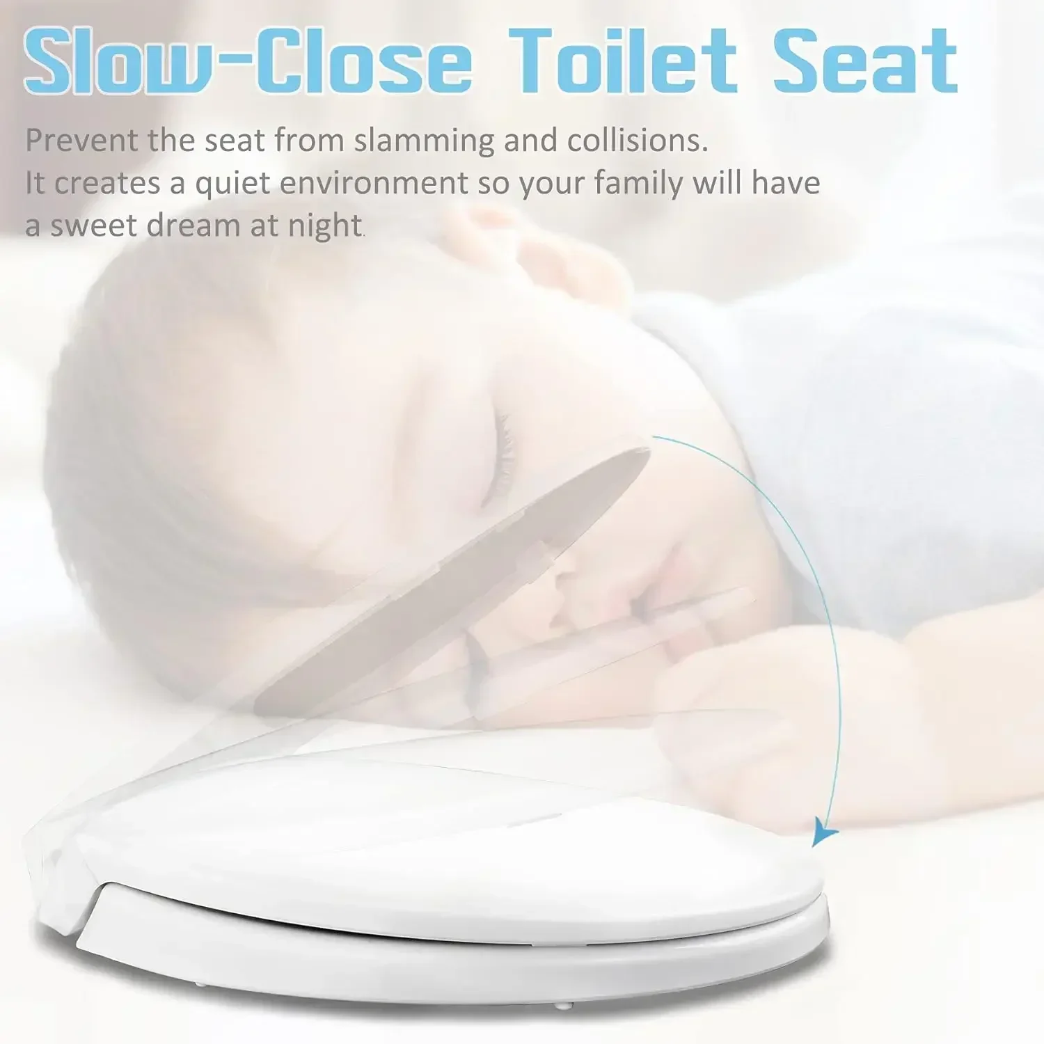 استبدال مقعد المرحاض SoftClose المتوافق مع أجزاء مقعد المرحاض التقليدية الممدودة شديدة التحمل مع مسامير المرحاض المكونة من قطعتين، باللون الأبيض #3