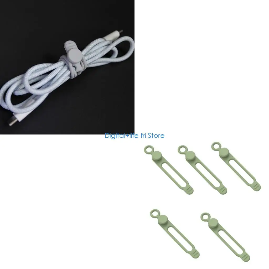 E06D Long Reusable Cable Tie Silicone Cable Straps Cord Tie Cable Cord Wire Organizers for Home Office Travel