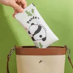 Simple Pu Leather Mini Cosmetic Bag Panda Coin Purse Lipstick Storage Bag Coin Bags Self-closing Makeup Bag Girls