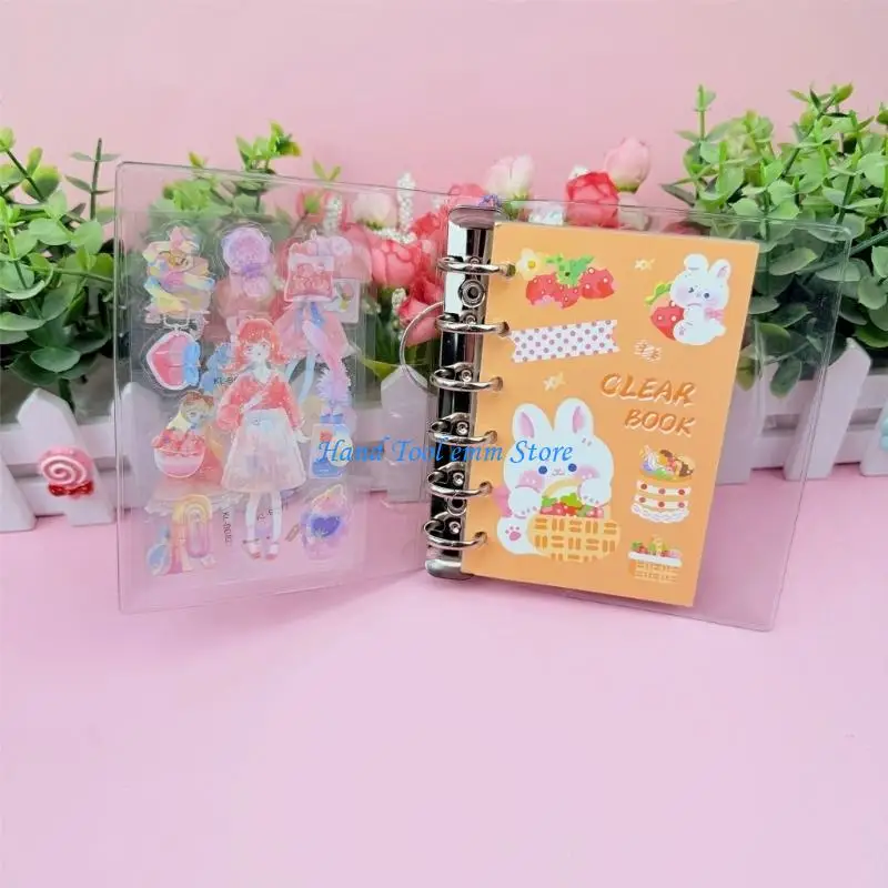 

H37F Adorable Cartoon Patterned Sticker Book Secure Fastener Tear Resistant Convenient For School Children