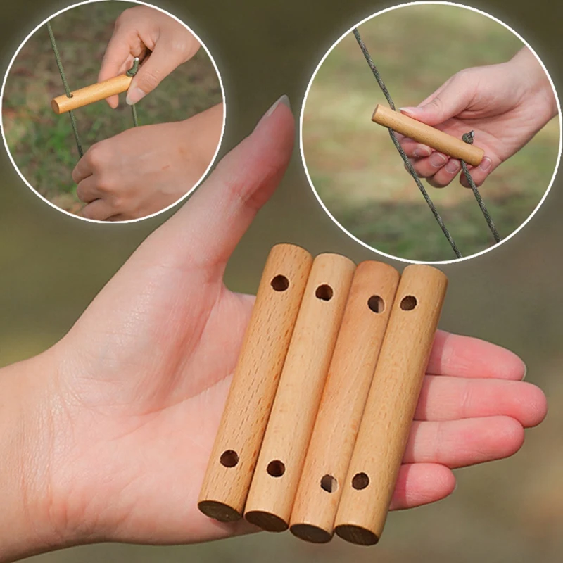 4PCS Awning Rope Fastener Anti Slip Cord Tightener Stopper Outdoor Tent Beech Wind Rope Buckle Camping Camping Spare Parts image 3
