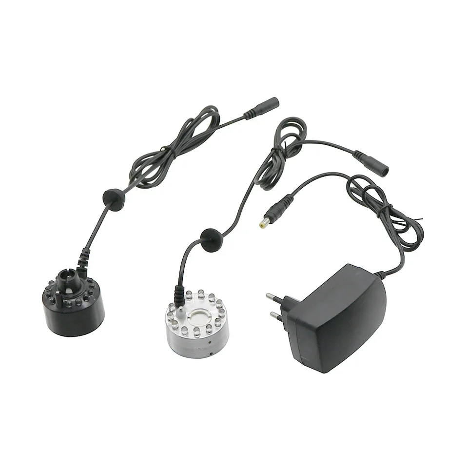 

12-светодиодный красочный светильник, ультразвуковой туманообразователь, туман, фонтан, пруд, распылитель, увлажнитель воздуха, садовый уличный распылитель, инструмент