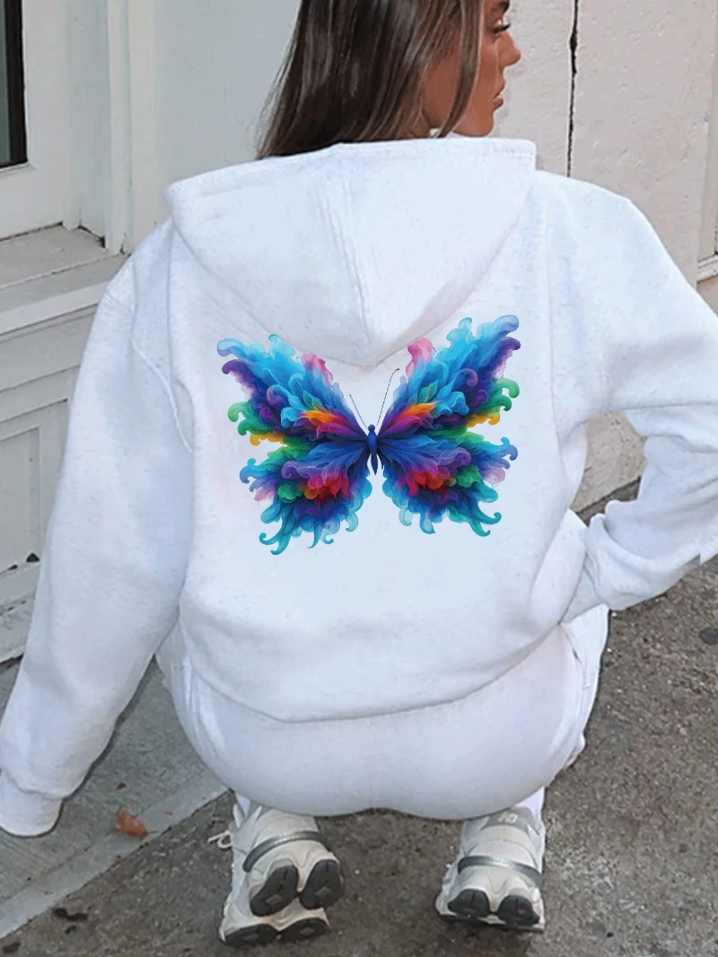 

Осенне-зимняя женская толстовка с ярким принтом крыльев, 2022, свободная, высококачественная, роскошная, как для мужчин и женщин, топ Y2k