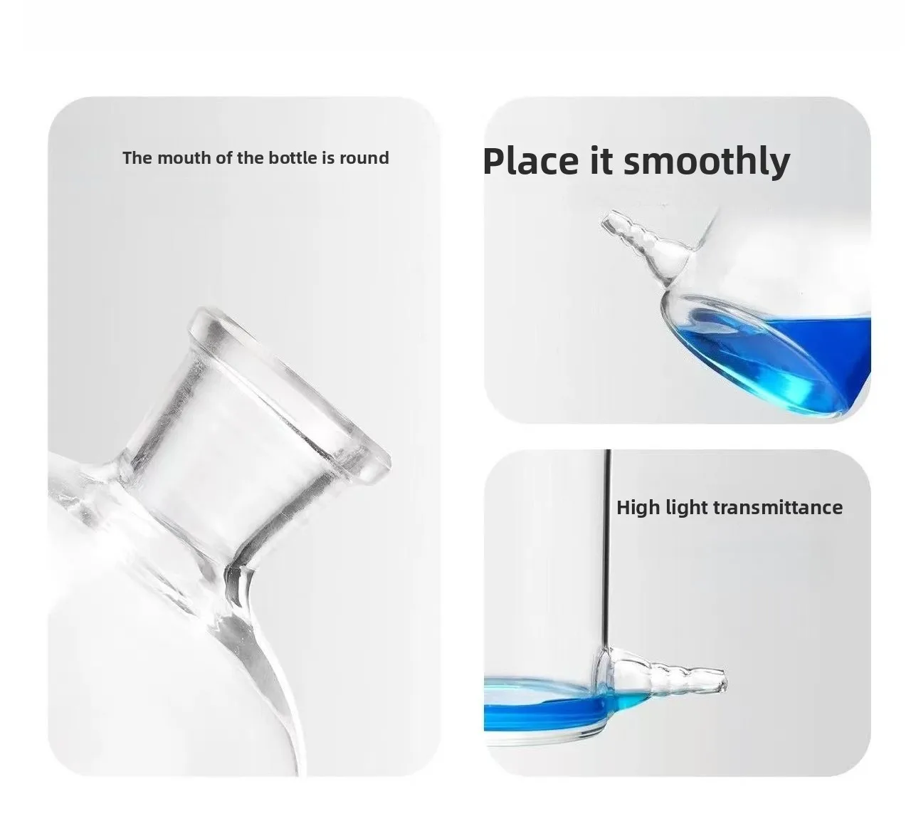Glass leveling bottle 250/500/1000ml, lower outlet bottle, gas analysis water bottle, laboratory glassware