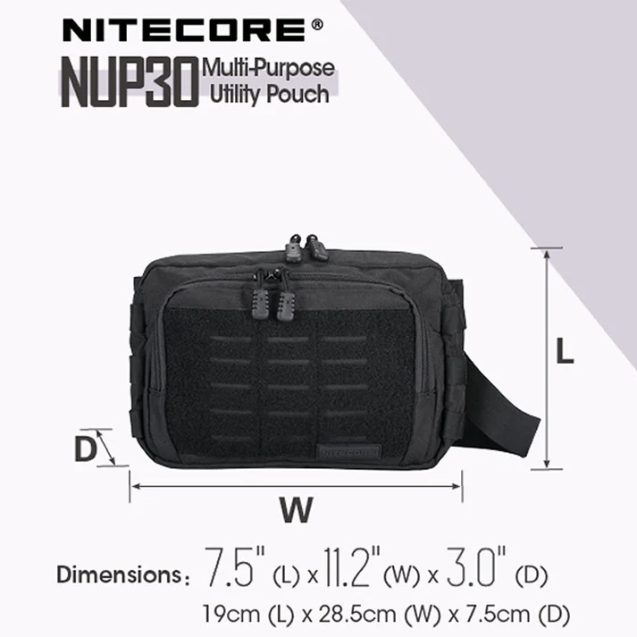 

Распродажа Nitecore NUP30 Многоцелевая универсальная сумка 600D Полиэфирная ткань Ежедневная упаковка Путешествия Бег Табор Рыбалка Сумка для пикника Черная