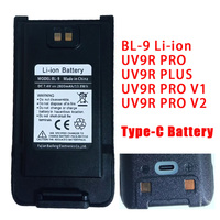 Baofeng UV-9R Pro V1 V2 Battery Type-C Chargable Compacity with UV9R Plus UV9R Pro UV9R V1 Spare Parts for Walkie Talkie Battery