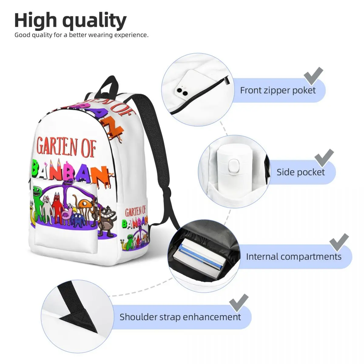 Garten Of Banban Game Lover Backpack for Men Women Teenage High School Hiking Travel Daypack College Shoulder Bag Outdoor