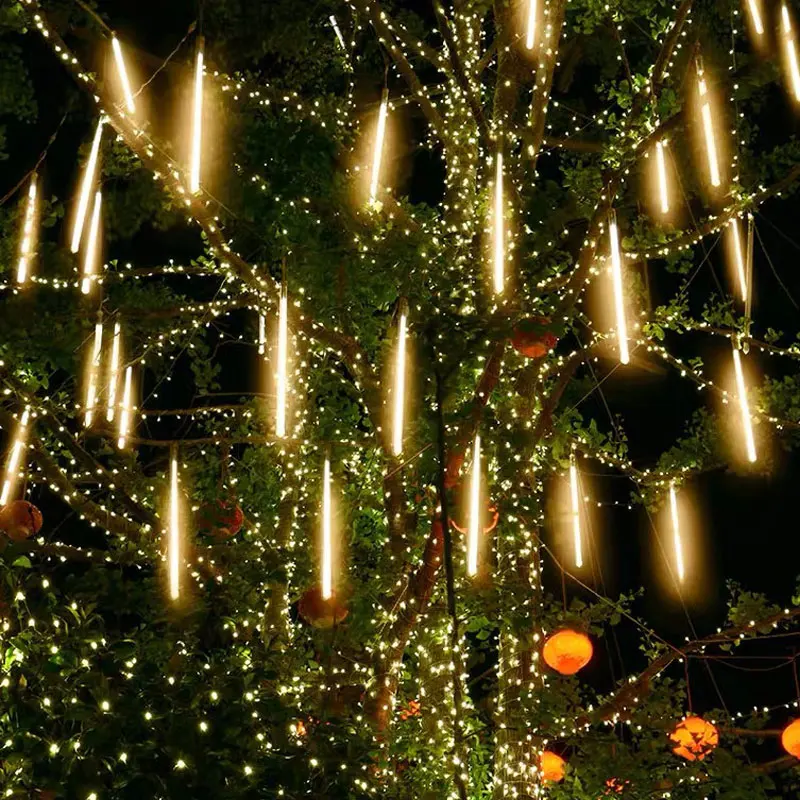 

LED Meteor Shower Rain Lights Holiday String Lights Garden Light 8 Tubes Halloween Christmas Tree Wedding Decoration 50cm/30cm