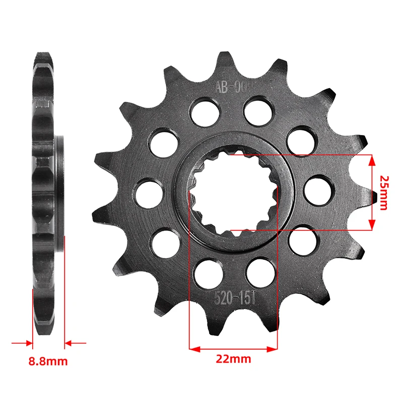 

520 15T Motorcycle Front Sprocket Gear Wheel Cam For KTM 250 EXC Enduro 300 EXC Enduro 380 EXC Enduro 400 EXC Racing 520-15T