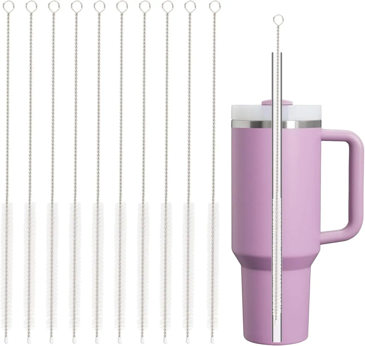 

Набор из 10 удлиненных щеток для чистки соломинки — подходят для кружек Stanley на 14–40 унций и всех типов соломинки. Очистка для узких трубок.