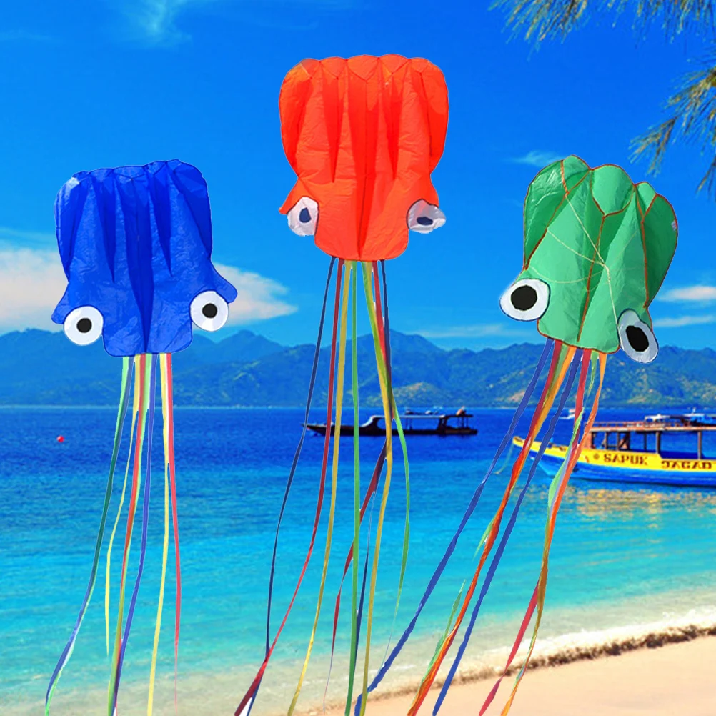 

2 Pcs Colorful Octopus Kite Fine Workmanship Pocket Animal Easy Flyer Squid for Kid Steady Flying
