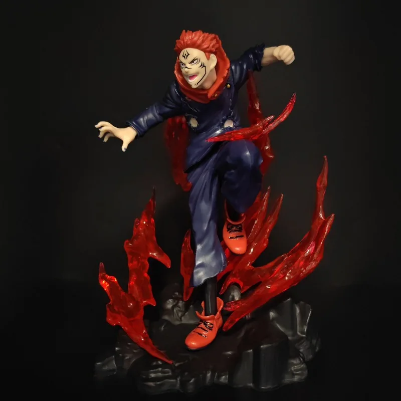 Anime-Figur Ryomen Sukuna Jujutsu Kaisen Sammlerstück PVC-Modell mit Effektbasis Desktop-Dekoration für Anime-Sammler und Fans