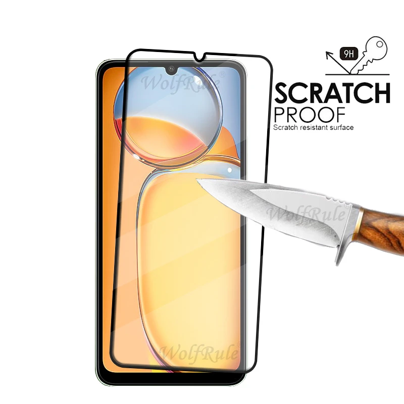 4/3/2/1PCS Für Redmi 13C Glas Xiaomi Redmi 13C Gehärtetem Glas Schutzhülle Volle Abdeckung kleber HD 9H Für Screen Protector Redmi 13C