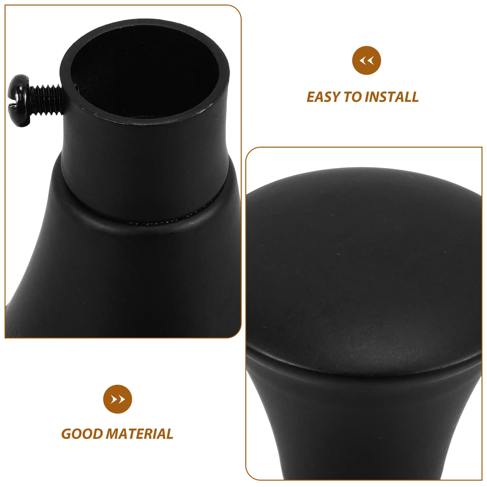 2pcs Curtain Rod Finials Iron End Caps For Window Drapery Rods Modern Home Office Decorative Fitting Hardware Accessory