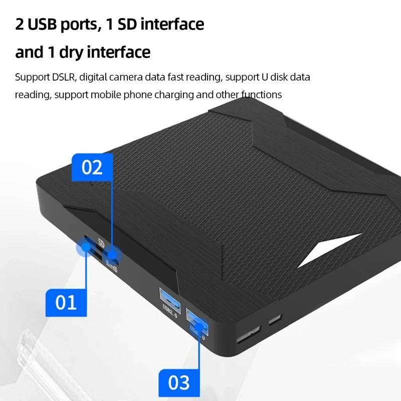 내구성 있는 USB 외장 DVD 리더, USB 3.0 C 타입 DVD-RW CD-RW 버너, 녹음기 TF SD 광학 드라이브 CD DVD ROM 라이터, PC 노트북용