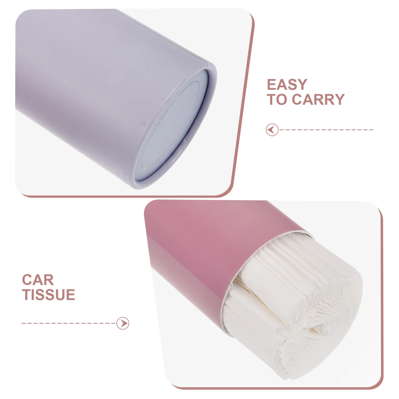 

2Pcs Car Tissue Box Cylinder Shaped Refillable Holder Automotive Travel Paper Storage Container Colors