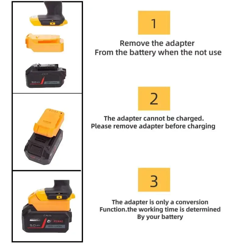 Batteries Converter For SKIL 20V Lithium Ion  Adapter  Convert To for Dewalt 18V Tools  Converter (without battery and tools)