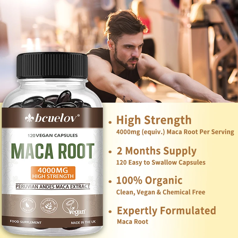 Organic Maca Root 4000mg Per Serving Natural Energy Supplement Peruvian Maca for Men & Women, Non-GMO, Gluten-Free