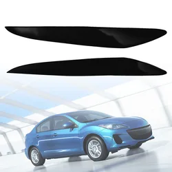 2pcs Gloss Black Front Headlight Eyelids Eyebrow Stickers Cover Trim For Mazda 3 Mazda3 JDM 2010 2011 2012 2013 Car Accessories