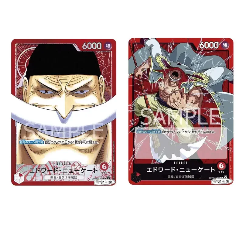 Bandai ONE PIECE японская версия OPCG верхняя Решающая битва OP02-001 Эдвард Newgate L/P-L Редкие аниме персонажи коллекционные открытки