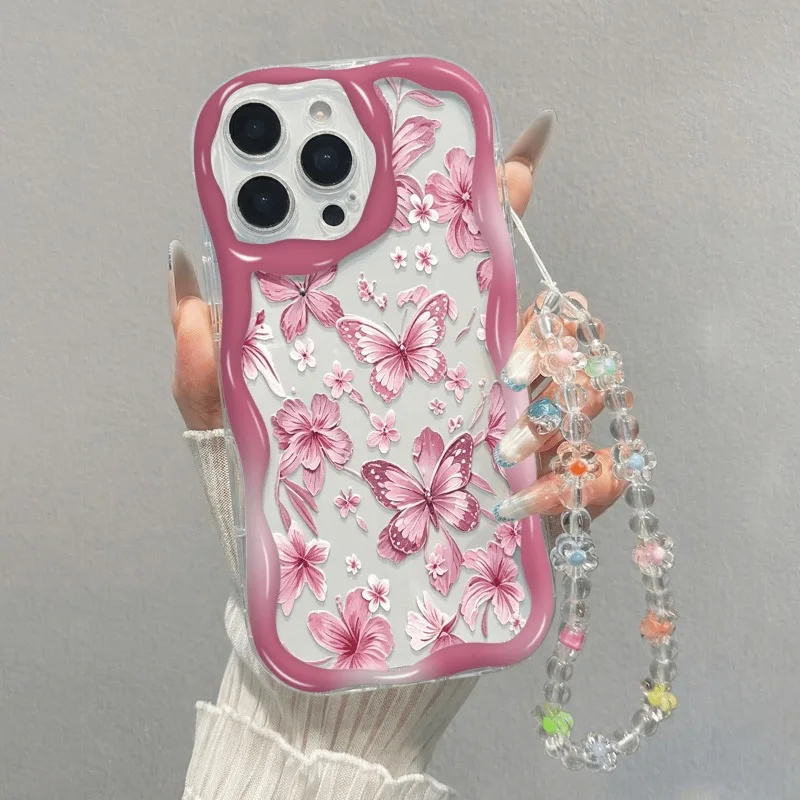 Fashion Butterfly Flowers Phone Case For Samsung Galaxy S25 FE S26 S24 S22 S23 Ultra Plus A56 A55 A37 A36 A27 A26 A16 Soft Cover