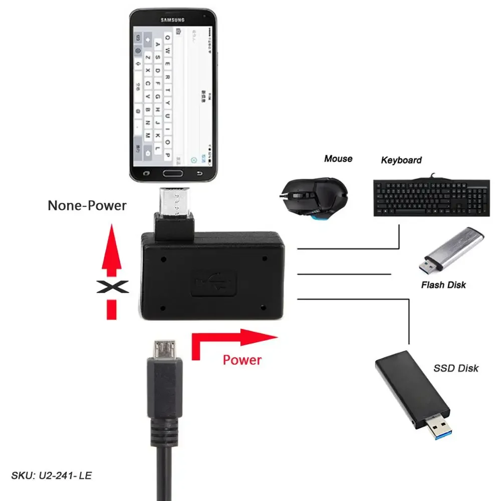 Fire Stick TV Snes 미니 클래식 Nes 미니 용 90도 마이크로 USB OTG 어댑터 (전원 공급 장치 포함) 왼쪽 오른쪽 각도