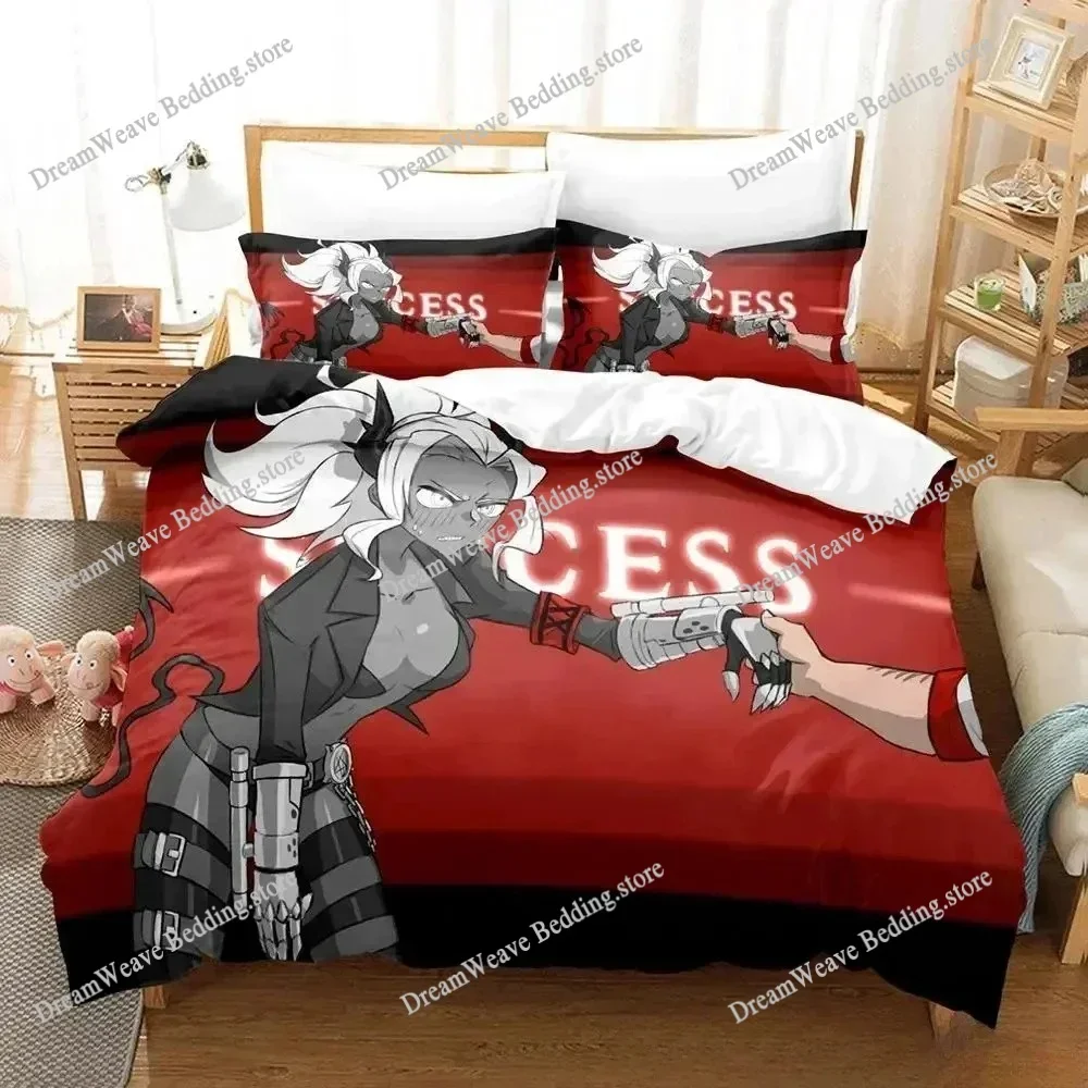 

3D Printed Anime Helltaker Bedding Set Boys Girls Twin Queen Size Duvet Cover Pillowcase Bed Kids Adult Home Textileextile741