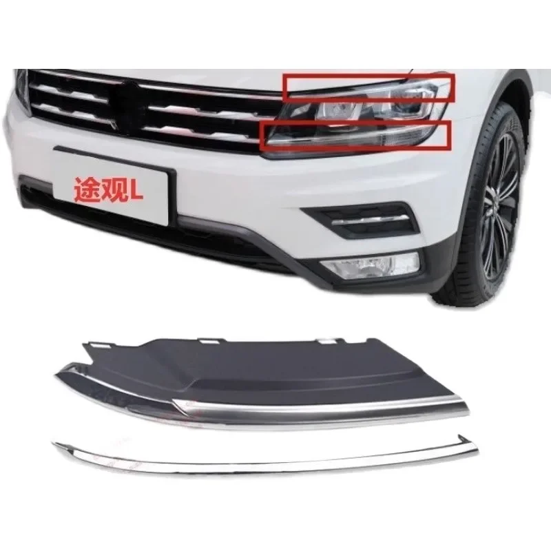 

ABS Headlamp decorative strip machine cover bright strip For VW Volkswagen Tiguan L MK2 2017 2018 2019 2020 2021 Car Accessories