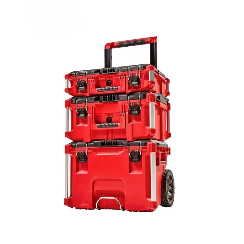 Stacking Box Roller Toolbox Upgraded Storage Box Push Contains Three-piece Set