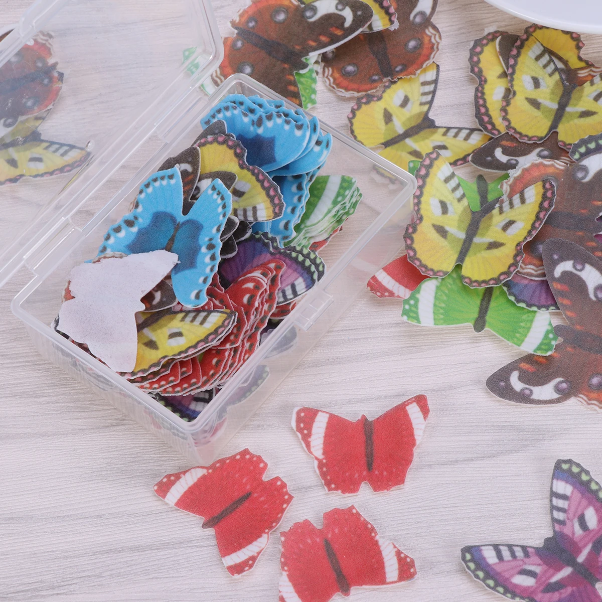 

120PCS A Set Cake and Cupcake Toppers Food Decoration Assorted Decorative Wafer Paper Butterflies cake decorations