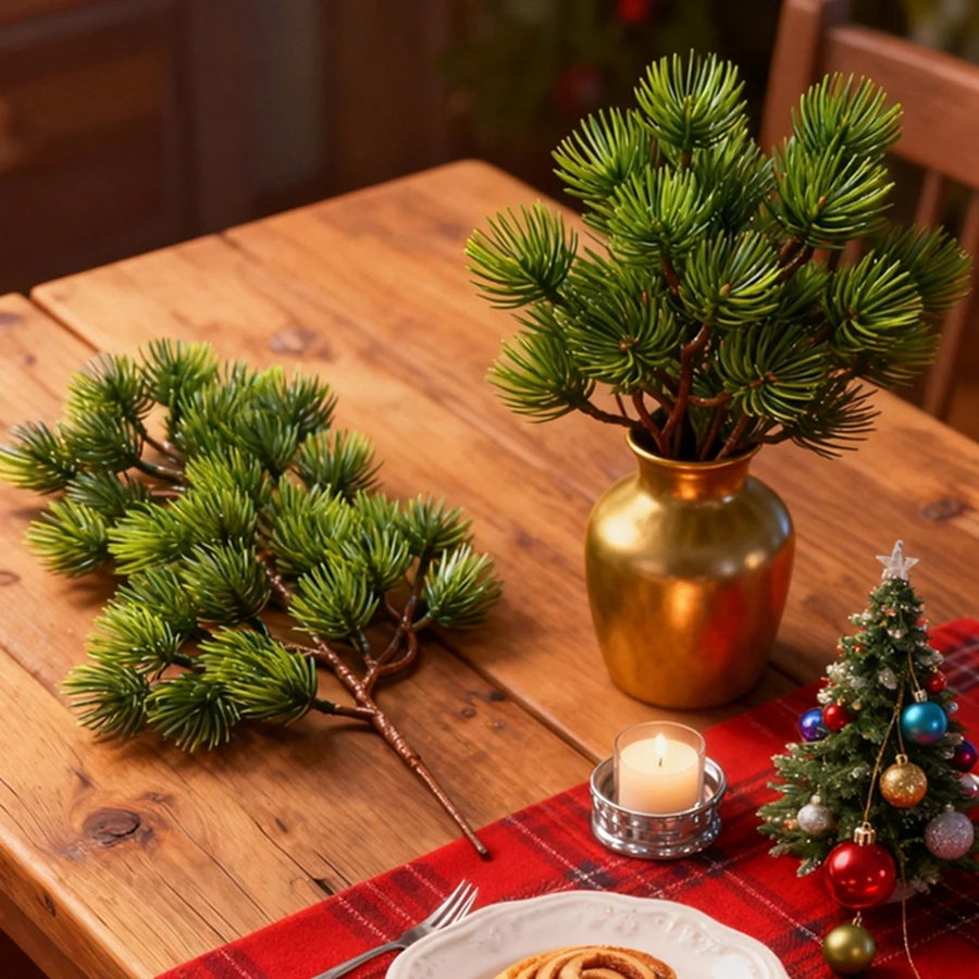 Künstliche Pflanzen Schönheit Kiefer Home Room Decor Exquisiter Weihnachtskranz Garten DIY Geschenk Scrapbook Baum Hochzeit Braut Ornamente