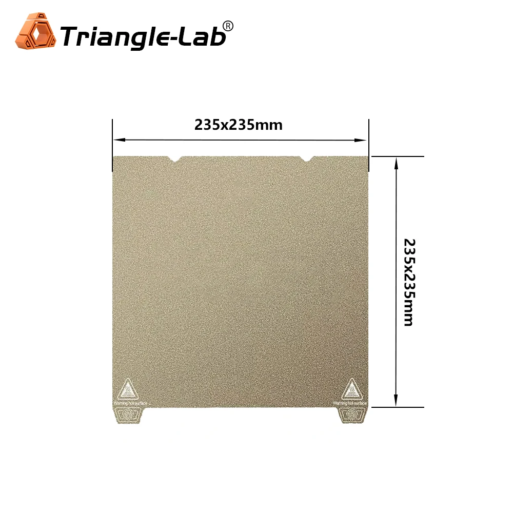 C Trianglelab 235 X 235 Gold ender 3 Double Sided Textured PEI Spring Steel Sheet Powder Coated PEI Build Plate For Ender 3